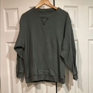 Men's Green Waffle Knit Sweater
